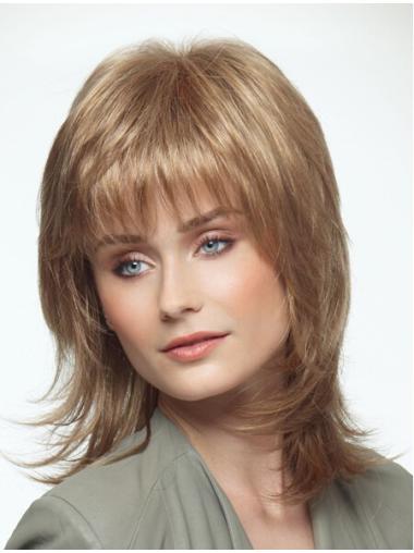Blonde Layered Synthetic Durable Medium Wigs