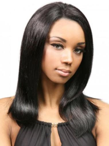 Black Lace Front Straight Soft Medium Wigs