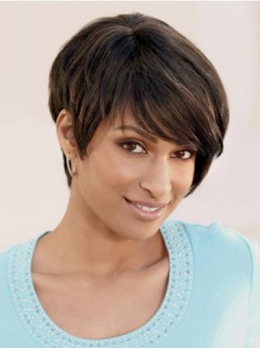 Straight Brown Layered High Quality Short Wigs