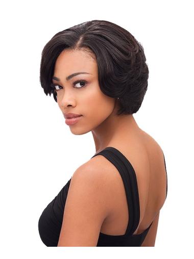 Straight Brown Indian Remy Hair Affordable African American Wigs
