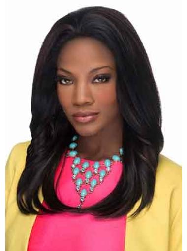 No-fuss Black Layered Straight Glueless Lace Front Wigs