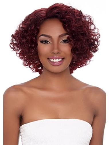 Red Without Bangs Curly Gorgeous African American Wigs