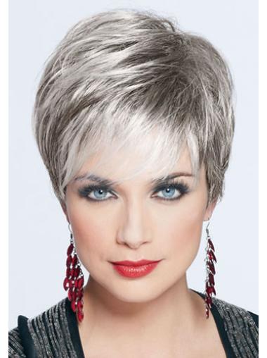 Synthetic Straight Modern Grey Wigs