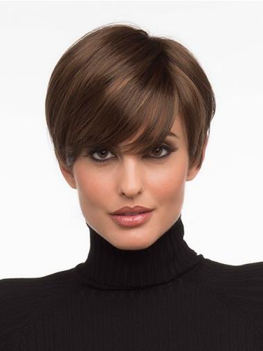 Brown Boycuts Straight Style Short Wigs