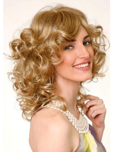 Curly Blonde Layered Incredible Medium Wigs