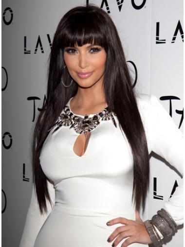 Straight Brown Lace Front High Quality Kim Kardashian wigs