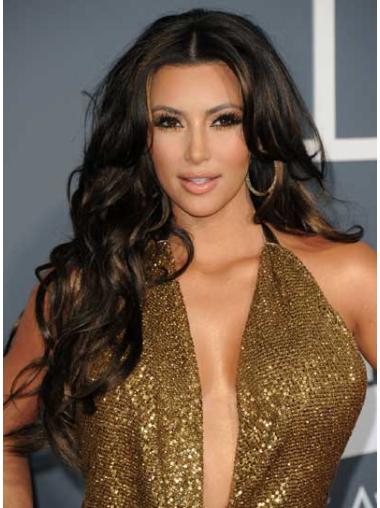 Layered Black Curly Stylish Kim Kardashian wigs