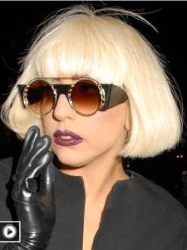 Bobs Blonde Straight Modern Lady Gaga wigs