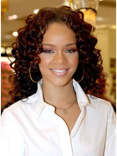 Auburn Indian Remy Hair Curly Flexibility Rihanna wigs