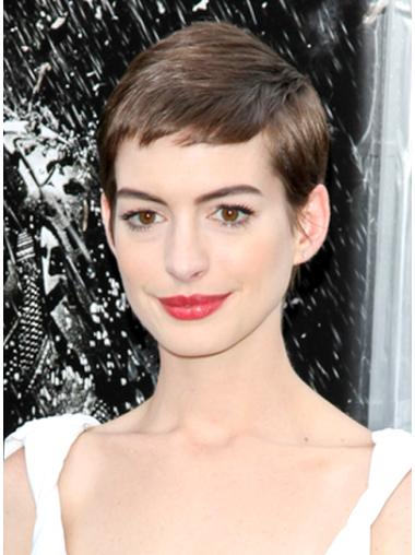 Straight Brown Boycuts Exquisite Anne Hathaway wigs