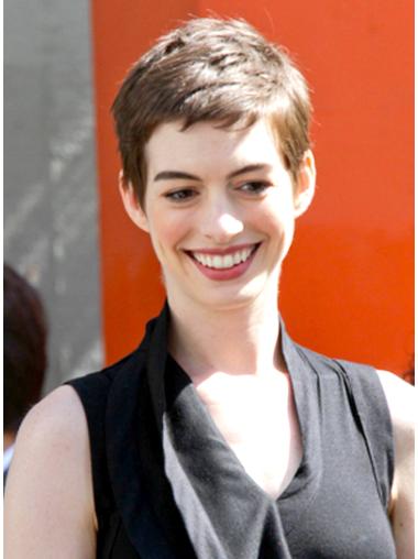 Brown Boycuts Straight Great Anne Hathaway wigs
