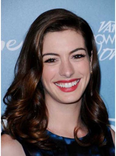 Auburn Without Bangs Curly Fashionable Anne Hathaway wigs