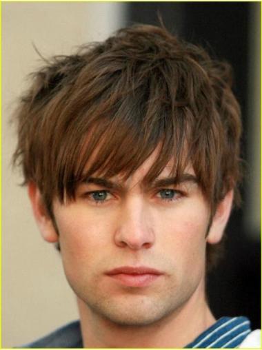 Remy Human Hair Brown Affordable Men Wigs