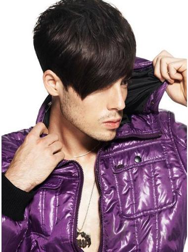 Remy Human Hair Straight Amazing Men Wigs