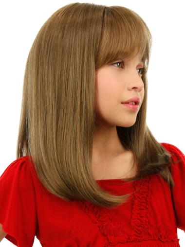 With Bangs Blonde Straight Comfortable Kids Wigs