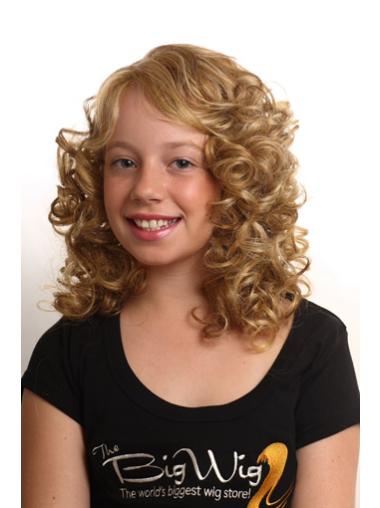 Blonde Layered Curly Modern Kids Wigs
