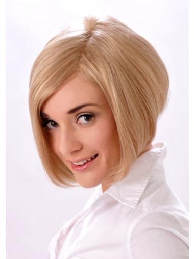 Synthetic Bobs Straight Natural Medium Wigs
