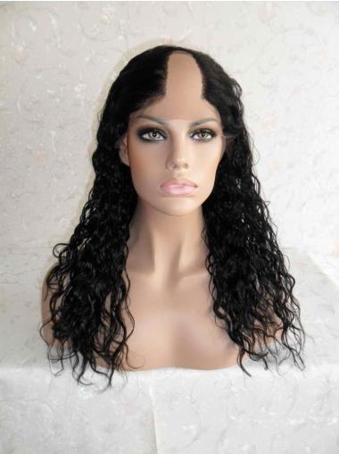 Exquisite Black Curly U Part Wigs