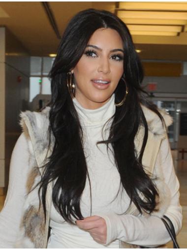 Black Without Bangs Straight Top Kim Kardashian wigs