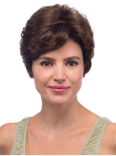 Brown With Bangs Wavy Suitable Short Wigs