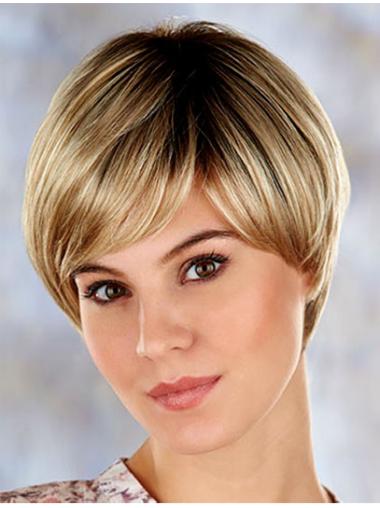 Synthetic Layered Straight Fashionable Short Wigs