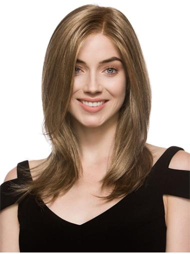 Straight Brown Layered Cheap Glueless Lace Wigs