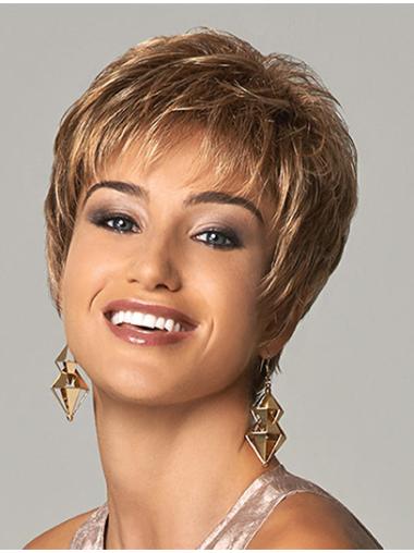 Brown Boycuts Straight Ideal Short Wigs