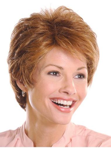 Brown Layered Wavy New Short Wigs