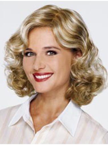 Synthetic Without Bangs Curly Affordable Medium Wigs