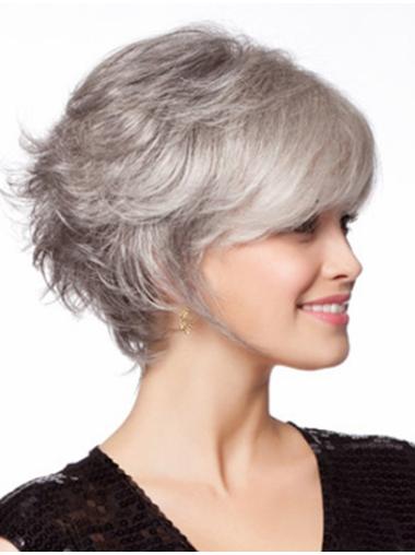Synthetic Wavy Soft Grey Wigs