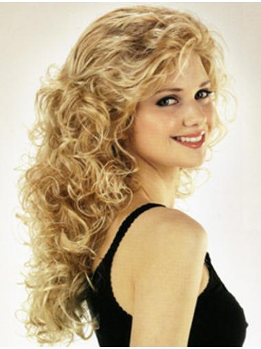 Blonde With Bangs Curly Perfect Long Wigs