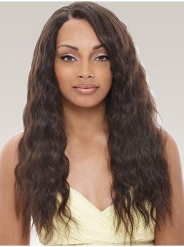 Wavy Black Without Bangs Affordable Remy Human Lace Wigs