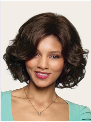 Brown Without Bangs Wavy Sleek Synthetic Wigs
