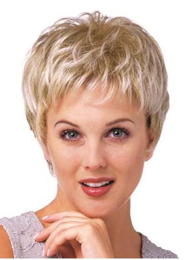 Blonde Boycuts Curly Fashion Synthetic Wigs