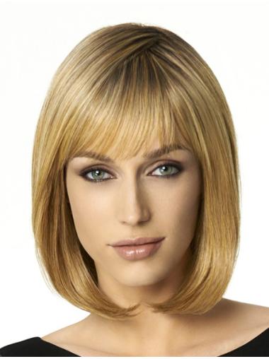 Blonde Bobs Synthetic Ideal Medium Wigs