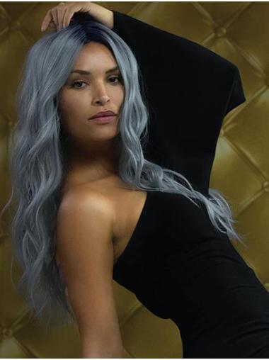 18" Ombre/2 tone Long Synthetic Grey Best Wigs For African American Women