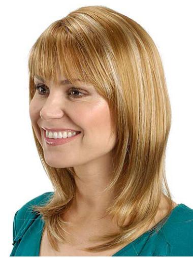 Straight Blonde With Bangs Great Synthetic Wigs