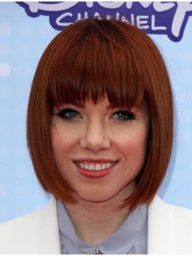 Red Bobs Straight Suitable Celebrity Wigs