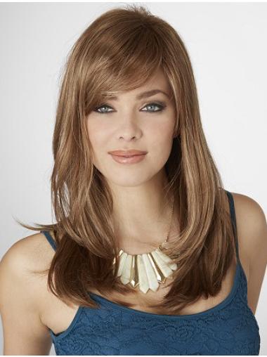 Straight Blonde With Bangs Comfortable Synthetic Wigs