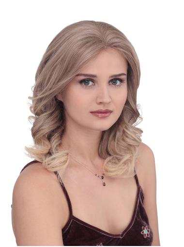 Blonde Remy Human Hair Curly No-fuss Lace Front Wigs