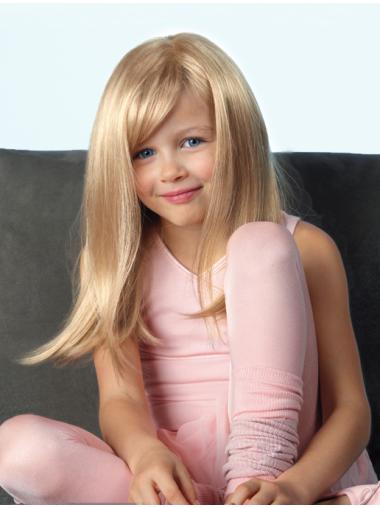 Straight Blonde Lace Front Flexibility Kids Wigs