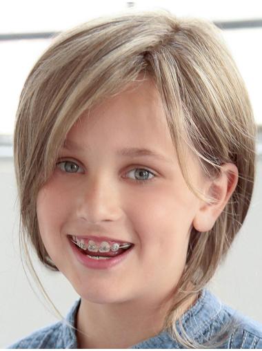 Straight Blonde Lace Front Ideal Kids Wigs
