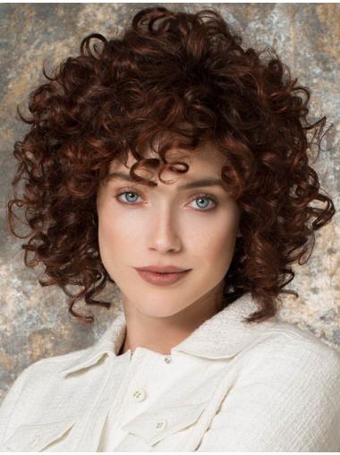 Auburn Layered Curly Modern Medium Wigs