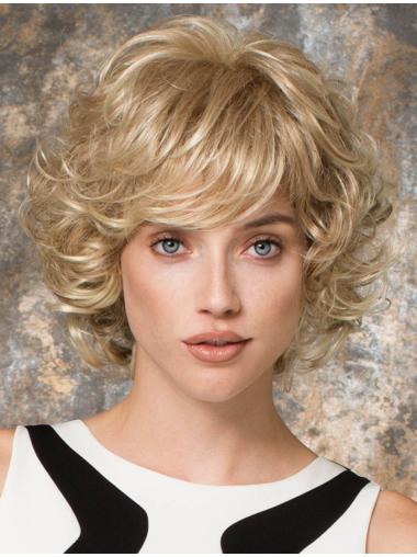 Curly Blonde Layered Great Medium Wigs