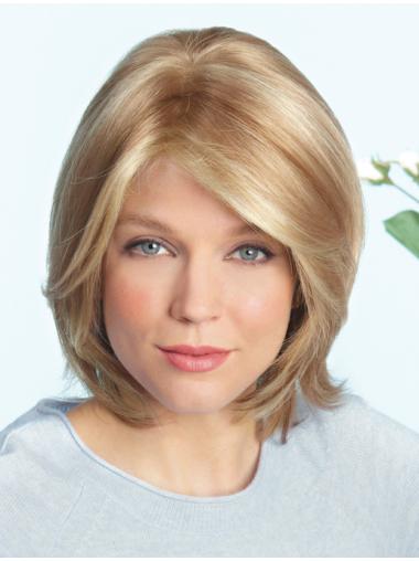 Convenient Blonde Layered Synthetic Medium Wigs
