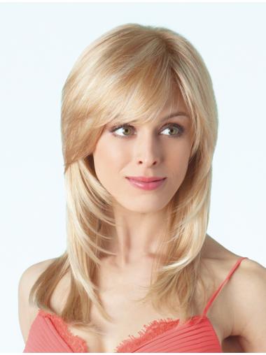 Straight Blonde Great With Bangs Long Wigs