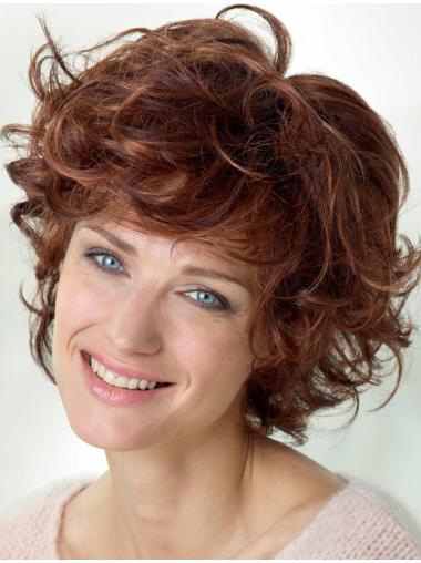 Lace Front Auburn Curly Comfortable Medium Wigs
