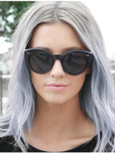 Synthetic Straight Cheap Grey Wigs