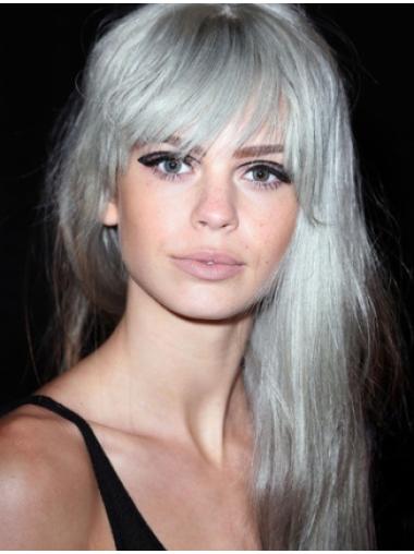 100% Hand-tied Straight Ideal Grey Wigs