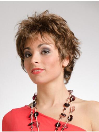 Brown Layered Wavy Ideal Short Wigs